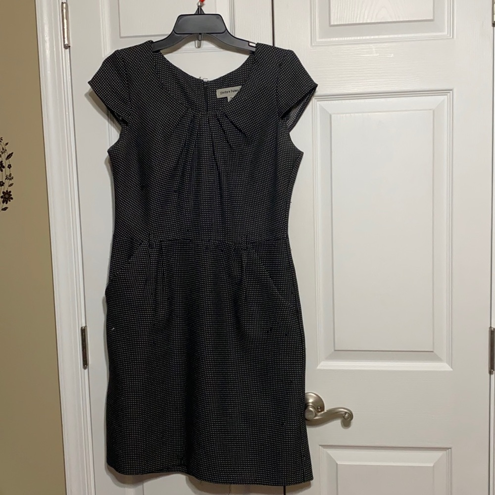 Black dress with white dots